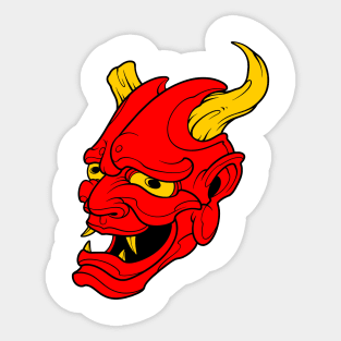 red oni mask Sticker